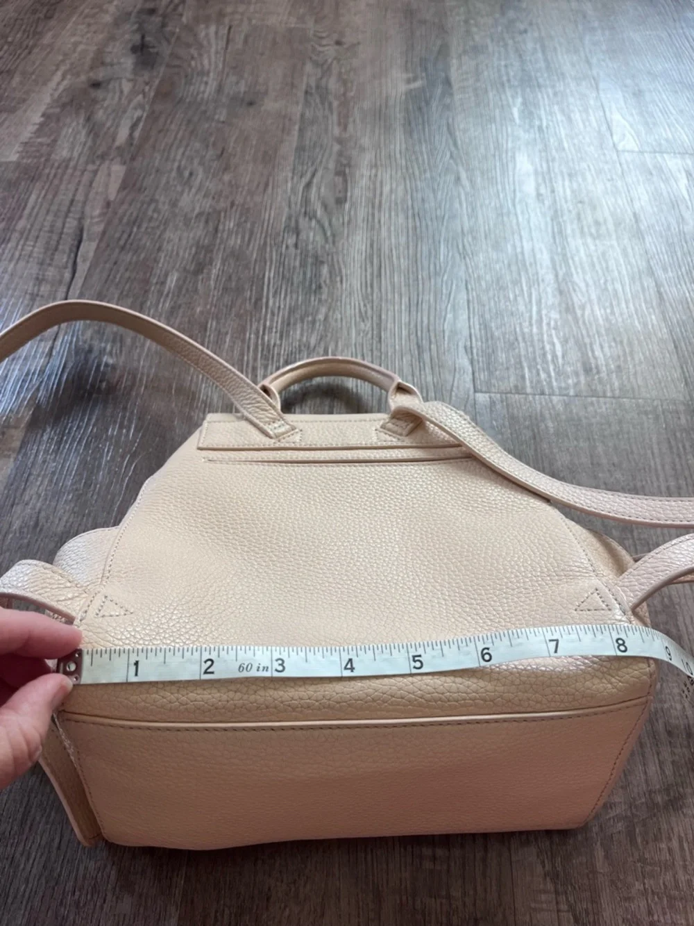 Tory Burch Thea Backpack Mini Pale Pink Pebbled Leather Tassel